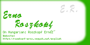 erno roszkopf business card